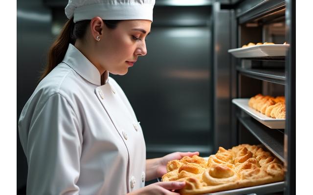 Boulanger professionnel examinant des miches de pain
