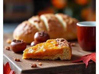 Pains spéciaux et pâtisseries aux saveurs d'automne, comme la châtaigne, dans une ambiance cosy de boulangerie parisienne.
