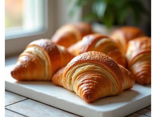 Croissant et pain au chocolat sans gluten brillants