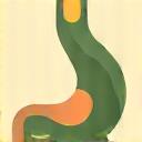 Icône de l'estomac et d'une feuille pour la bonne digestion