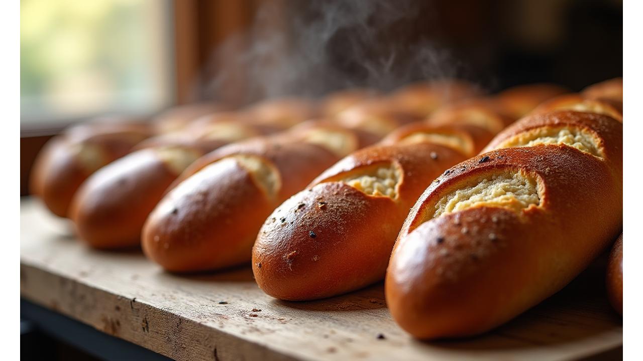 Baguettes artisanales Blé Sauvage avec croûte dorée et mie alvéolée