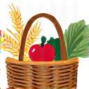 Icône d'un panier de fruits et légumes pour la richesse nutritionnelle