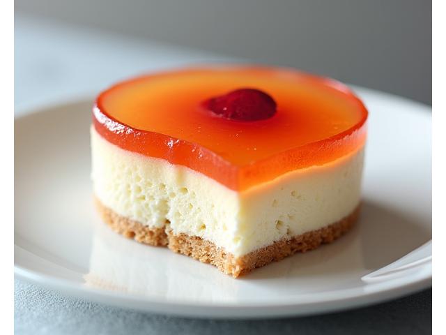 Vue en coupe d'un entremets moderne aux couches multiples de texture, parfait pour un dessert raffiné.